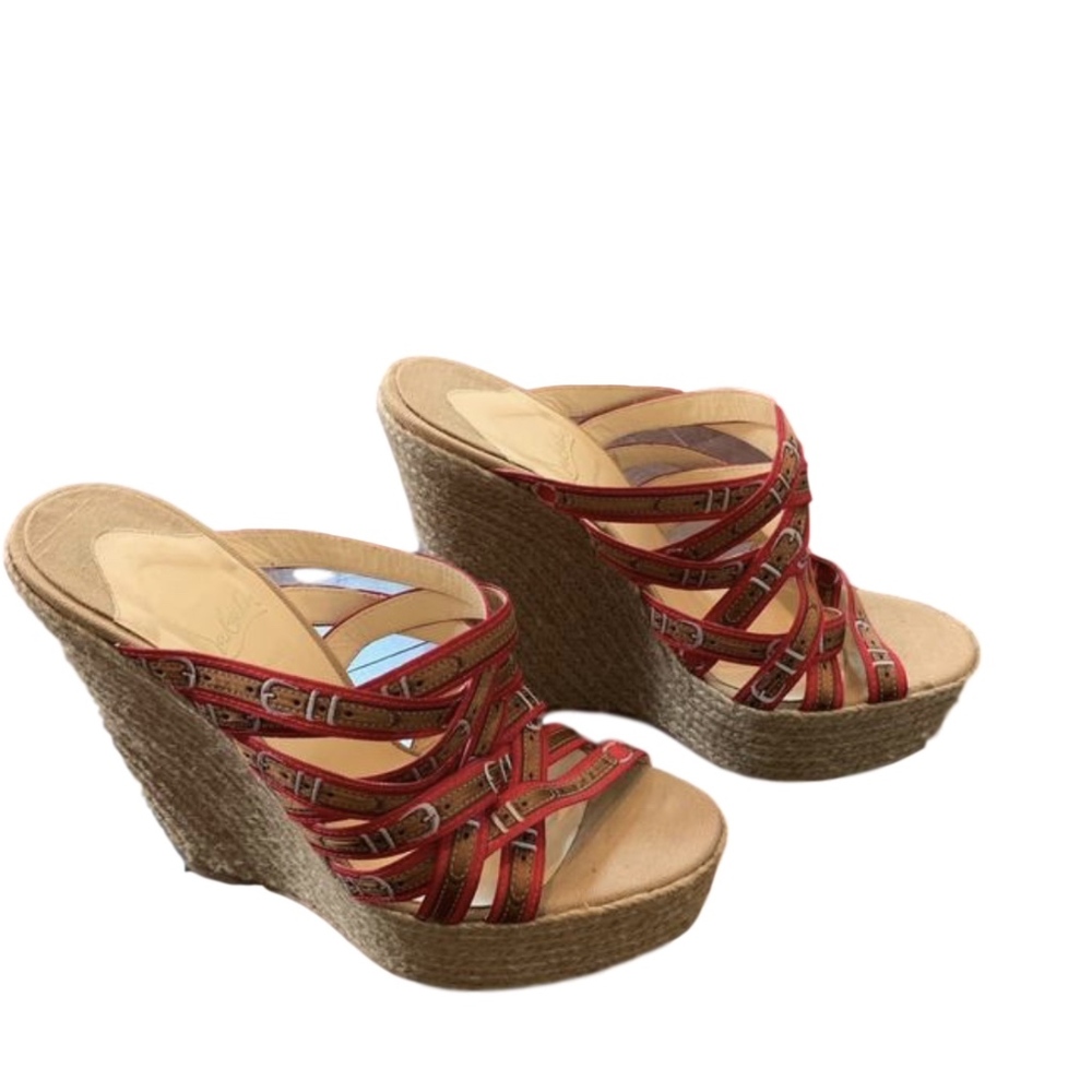 Christian Louboutin - Crepon Trompe L'oeil Wedges